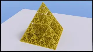 Sierpinski's Pyramid Collapsing Made in Blender 2.79 #Shorts