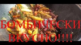 КАРТОШКА С КОЛБАСКАМИ ПО ОХОТНИЧЬИ В КАЗАНЕ НА КОСТРЕ #150