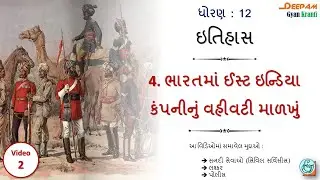 STD:12 (Arts) #History || 4. ભારતમાં ઈસ્ટ ઇન્ડિયા કંપનીનું વહીવટી માળખું Part:2 #DHARMESHKANTHARIYA