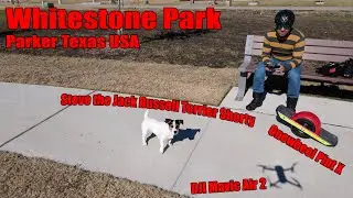 Jack Russell Terrier Shorty + Onewheel Pint X + DJI Drone Whitestone Park Parker Texas USA