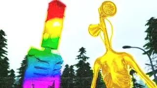 RAINBOW TRAFFIC LIGHT HEAD AND GOLDEN SIREN HEAD TRIES TO KILL ME | too realistic gmod