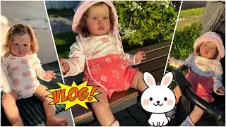 Vlog: Walking with reborn Molly. Picking gooseberries. Did she fall asleep?!😱