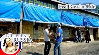 Russian Timber Yard: Typical Building Material Market in Russia. Russian Construction Guide