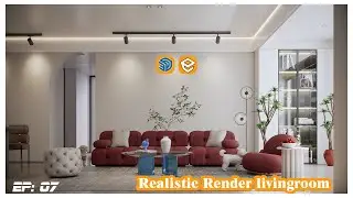 Interior rendering Livingroom Sketchup enscape 4 1  EP07