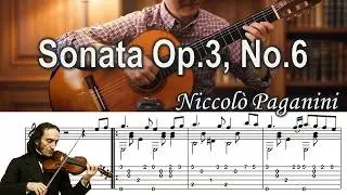 Sonata Op.3, No.6 / Niccolò Paganini - Fingerstyle Guitar | TAB