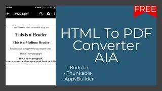 HTML to PDF Converter AIA file for Free
