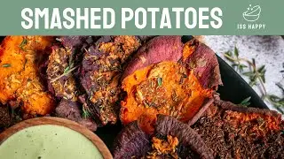 🥔🍠 Knusprige QUETSCHKARTOFFELN mit Dip [Veganes Rezept]
