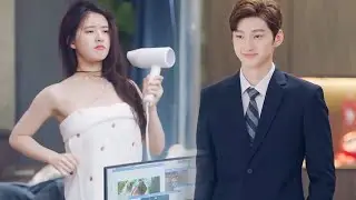 Cinderella dancing in a bathrobe is so cute that the boss can't look away💕ChineseDramaEngsub