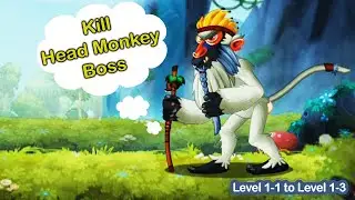 Jungle Adventures 3 Level 1-1 to Level 1-3, Kill Head Monkey Boss