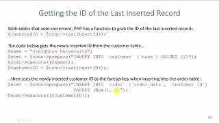 Database Application Development: Other Commands Using Last Insert ID with PHP and MySQL