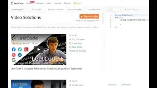 LeetCode Video Solutions extension: Watch free LeetCode video ▶ solutions on problem page itself!