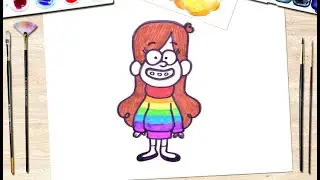 MABEL. How to draw Mabel from the cartoon Gravity Falls. funny girl