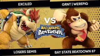 Bay State Beatdown 87 - Exciled (Bowser) vs GRNT | Werepig (Donkey Kong) - Losers Semis