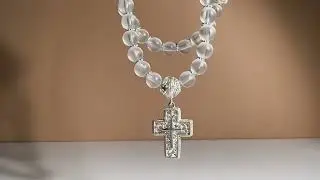 Четки из горного хрусталя серебро филигрань