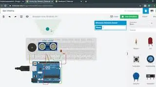 Parking system alert Arduino  buzzers with ultrasonic -TickerCad Circuit