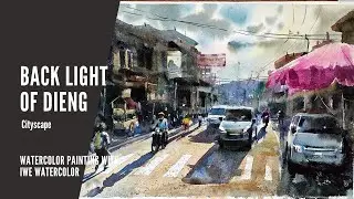 Watercolor Painting | Back Light Of Dieng