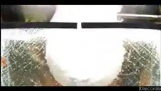 Pouring molten salt in water