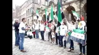 Syrian Protesting in Royal Mile Edinburgh Festival Fringe 24-8-2012 - Part1
