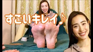 痛がりながらも最後には足裏が綺麗になるお姉さん【足つぼ】
