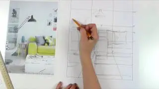Интерьерный скетчинг. Стилистический ракурс, построение.