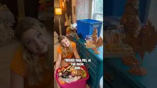 TRASHED Tubs Haul! All Fall Decor Items #shorts #haul #dumpsterdiving #falldecor #halloween #trash