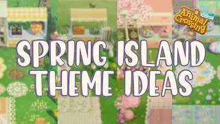 Spring Island Theme Moodboard Ideas + Custom Design Codes // Animal Crossing New Horizons