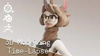 ZBrush and Blender - 3D Character - Time-lapse // Ela 🦙
