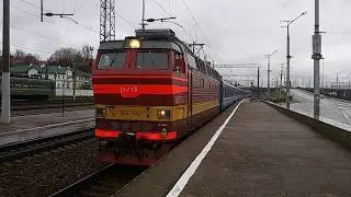 ЧС4т-452 с поездом №25 Москва - Минск. Прибытие на станцию Смоленск Центральный
