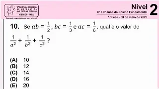 Questão 10 da Obmep 2023 Nível 2.