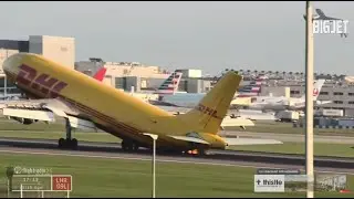 TAILSTRIKE! DRAMATIC DHL A300 TAILSTRIKE AT HEATHROW AIRPORT