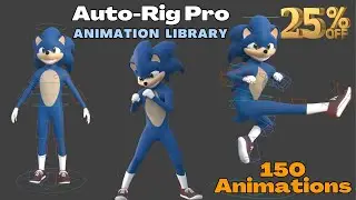 Auto-Rig Pro : Animation Library Tutorial | Animate & Rig Sonic the Hedgehog Character