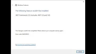 Fix Dot net installation error in Windows 10