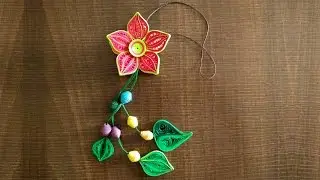 DIY : How To Make Beautiful Flower Danglers Using Paper Art Quilling