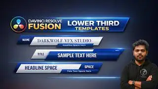 create simple animated lower 3rd in davinci resolve fusion . heading motion graphics like news