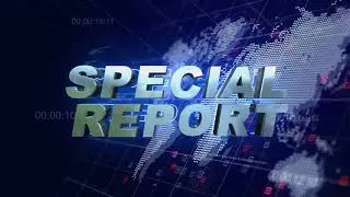 Special Report 3D Broadcast Animation Blue World Map Background 4K