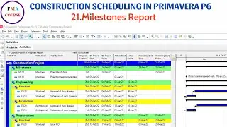 21. Scheduling in Primavera P6 || Milestones report