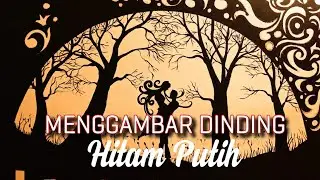Menggambar Dinding, Mural Nuansa Romantis Hitam putih ala Kafe