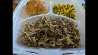 Sinsational BBQ & Smoked Meats: Grilled Beef Stroganoff & Peas & Corn & Garlic Dinner Roll Review