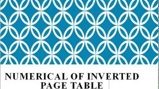 22.26 Numerical Based on Inverted Page Table in Hindi Version