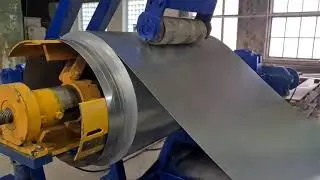 Продольная резка оцинкованных рулонов на штрипсы до 2,5 мм толщиной. Завод Лидер, г. Пушкино.