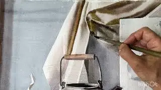 Рисуем драпировку в натюрморте акварелью