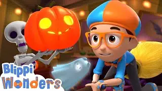 Blippi Wonders - Halloween Haunted House! | Blippi's Ghost Hunt | Fun Educational Cartoons for Kids