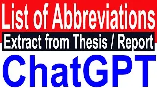 Abbreviations List using ChatGPT | Create List of Abbreviations in ChatGPT