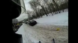 На работу и с работы на снегоходе Irbis Dingo t150.