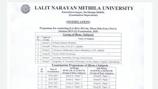 lnmu part-1 examination 2021 programme,secdule&center list and ba bsc bcom routine download.