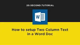Create two column text in Word | Microsoft Word Tutorial #9