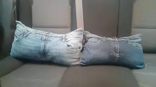Cojín de pantalón vaquero reciclado para coche