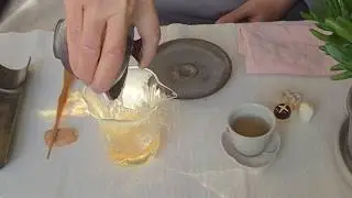 Tea Practice and Your Gut Microbiome Health.  Part 1.  Sheng puer tea ball, chrysanthemum greens.