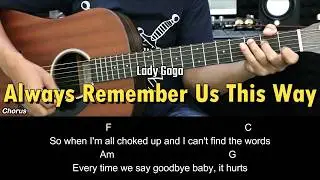 Always Remember Us This Way - Lady Gaga | EASY Guitar Lessons - Chords - Guitar Tutorial