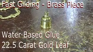 Fast Gilding Brass Piece - Water Based Glue - 22.5 Carat Gold Leaf